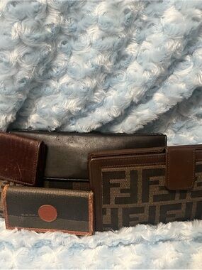 Fendi Mixed project bundle Leather and Canvas Wallets and key holder